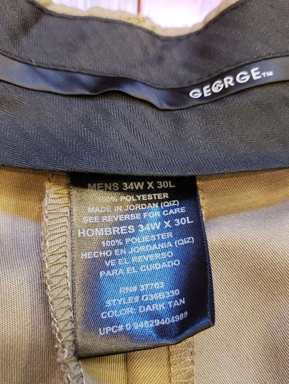 34 X 30 Men's George brand Flat Front Slacks Trousers